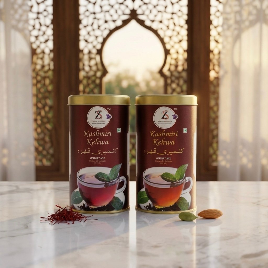 Kashmiri Kehwa with Sugar – Ready-to-Brew Authentic Spiced Saffron Tea Mix