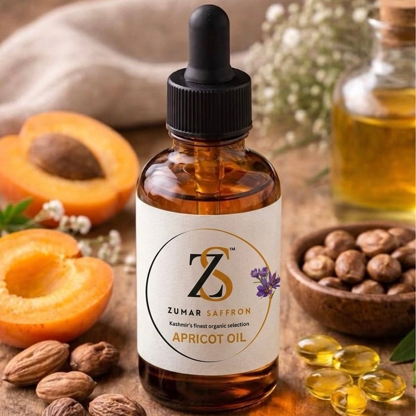 Pure Kashmiri Apricot Kernel Oil – Cold-Pressed Luxury Skin & Hair Oil
